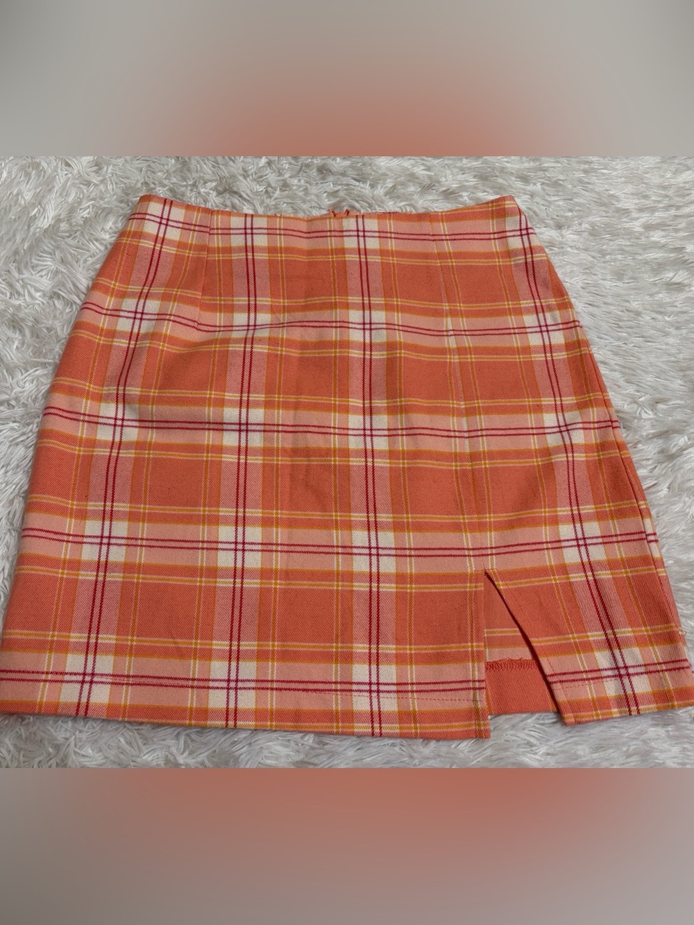 Wild Fable Plaid Slit Front Pink Mini Skirt Size 6
